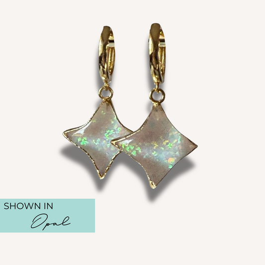 Opal Star Earrings