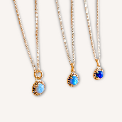 Rainbow Halo Opal Necklace – Dainty, Colorful, Perfect for Everyday wear