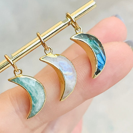 Moon Gemstone Charm