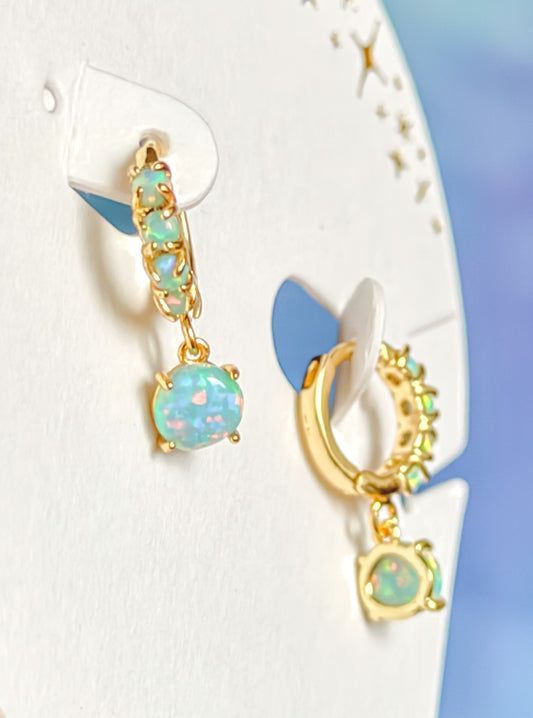 Opal Huggies with Charm