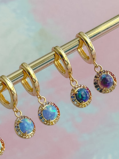 Opal Huggie Earring