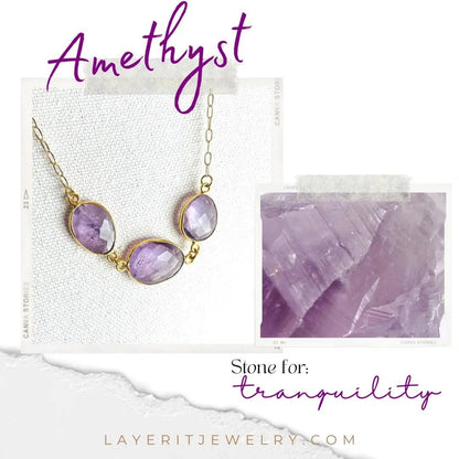 Adjustable Amethyst Necklace - Layer It Jewelry