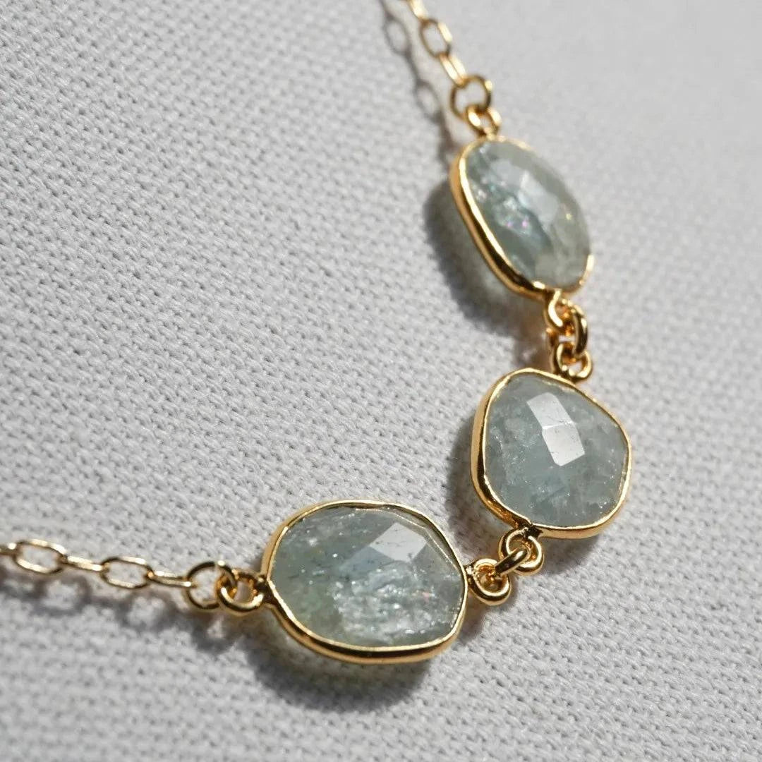 Adjustable Aquamarine Necklace - Layer It Jewelry