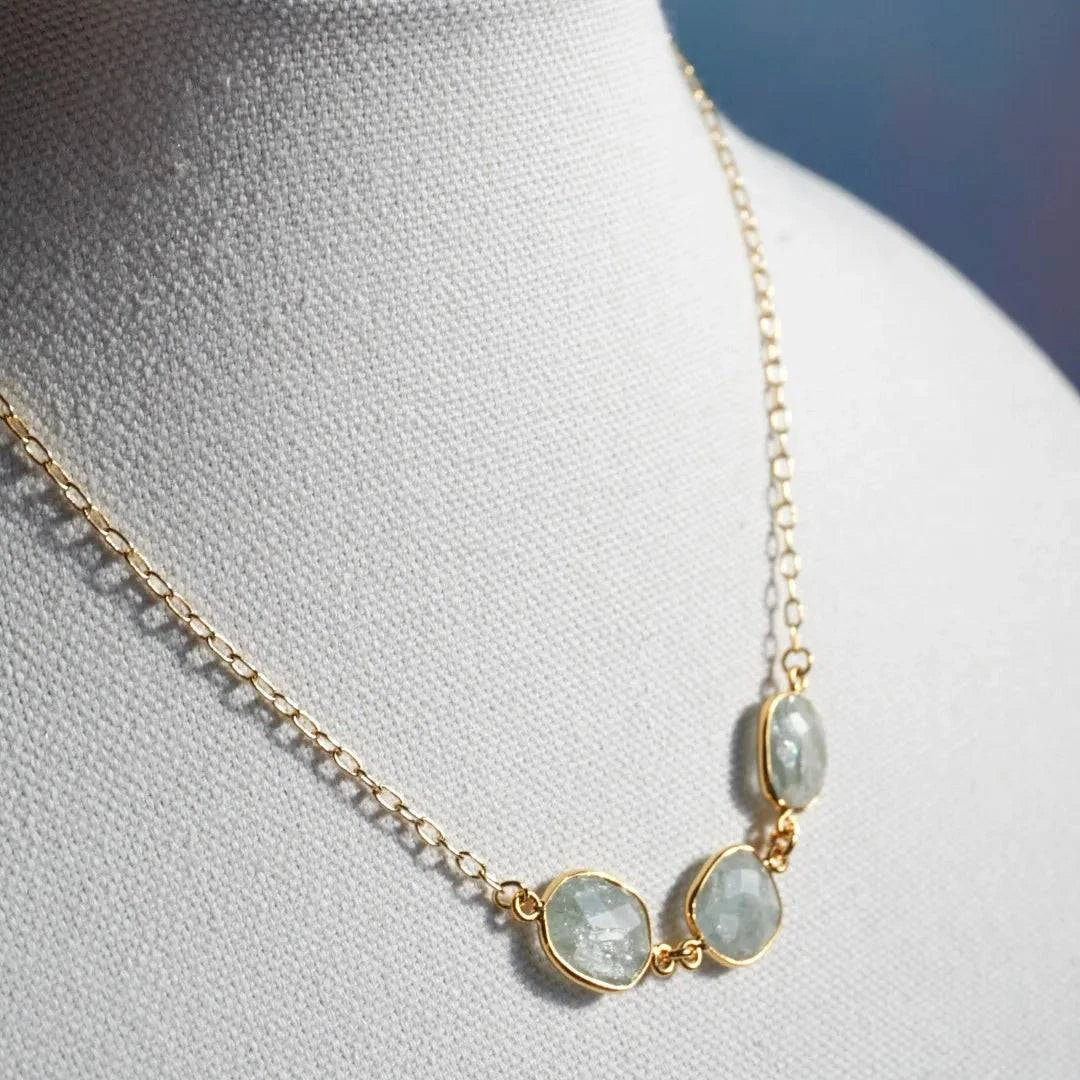 Adjustable Aquamarine Necklace - Layer It Jewelry