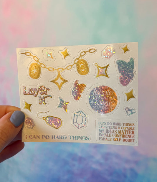 Mantra Glitter waterproof Stickers