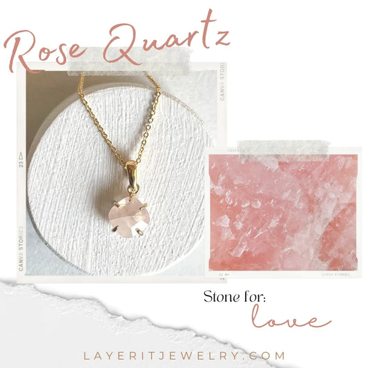 GENUINE Rose Quartz Necklace - Layer It Jewelry