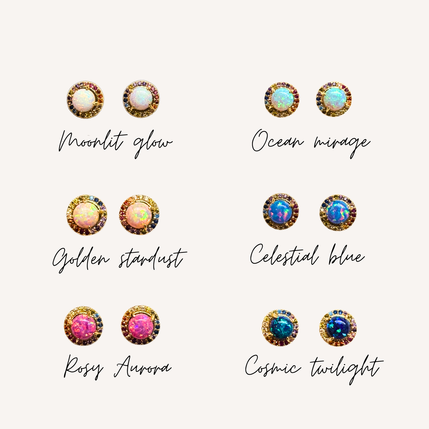 Rainbow Opal Stud Earrings – A Pop of Color & Shine