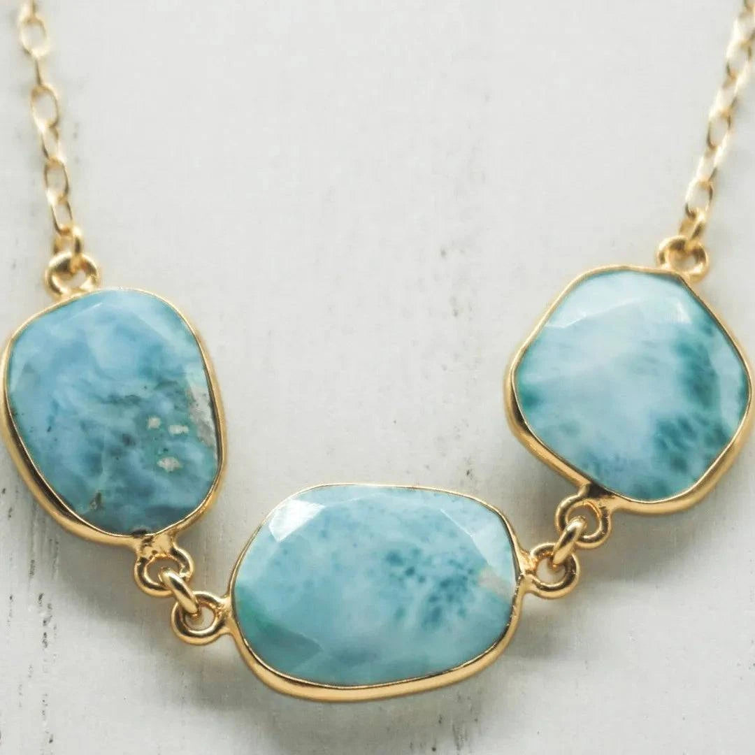 Adjustable Larimar Necklace - Layer It Jewelry