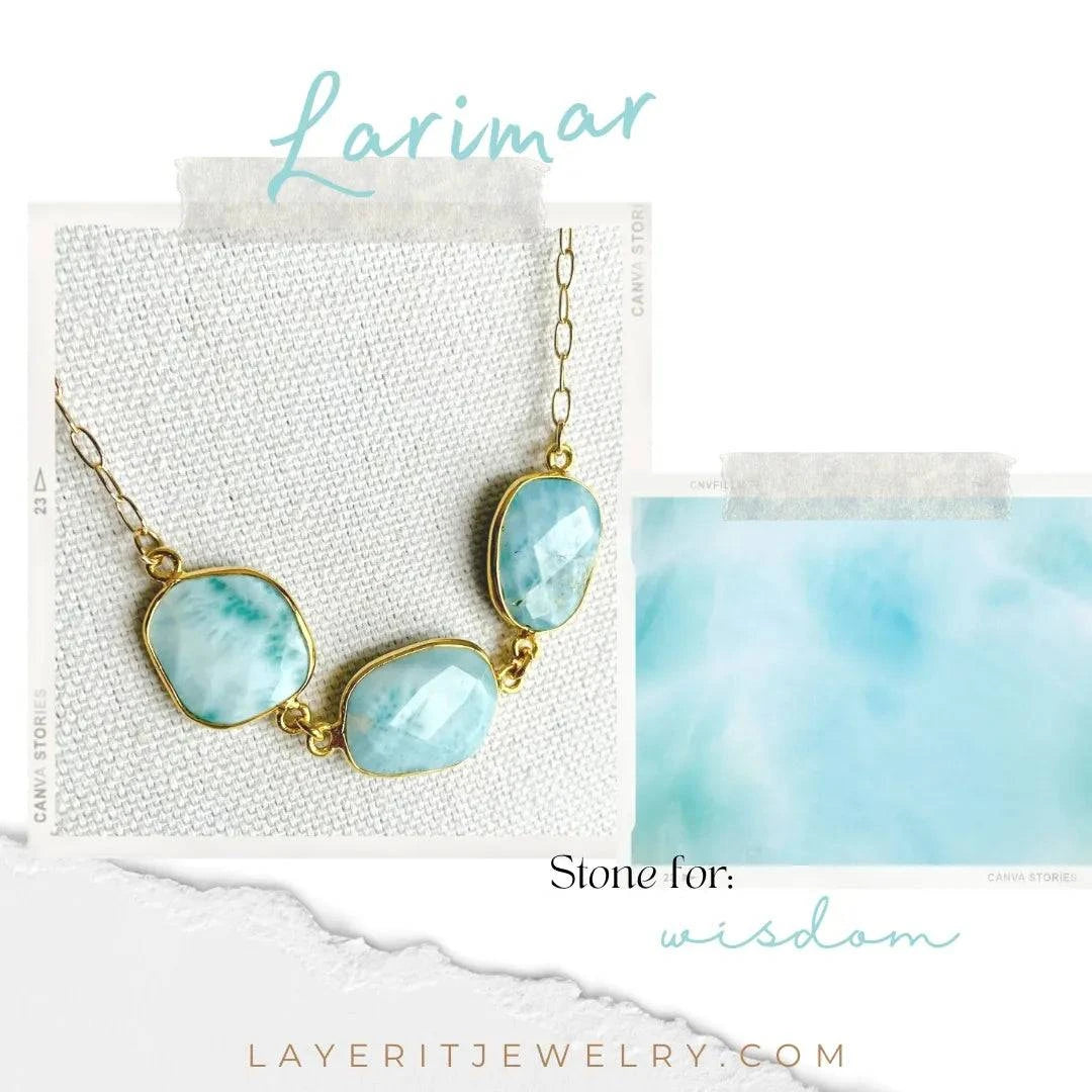 Adjustable Larimar Necklace - Layer It Jewelry