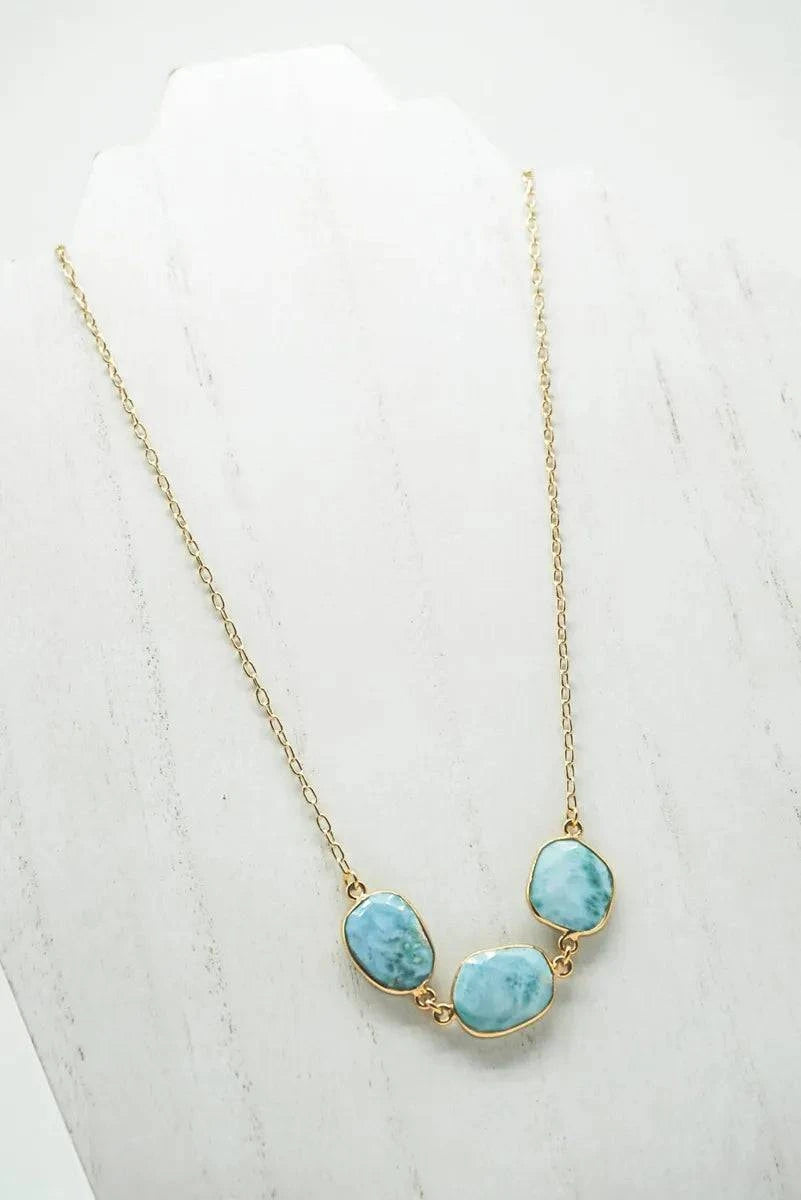 Adjustable Larimar Necklace - Layer It Jewelry