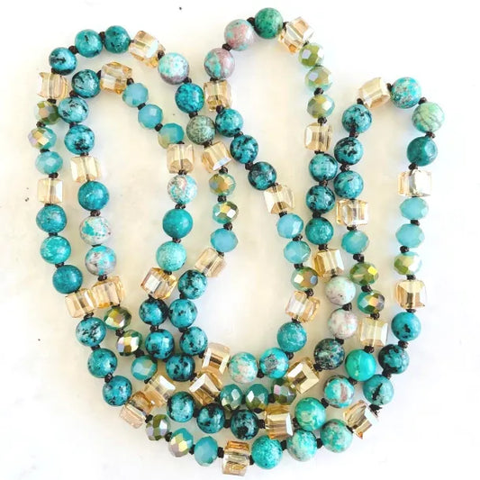 Long Gemstone Necklace in Turquoise