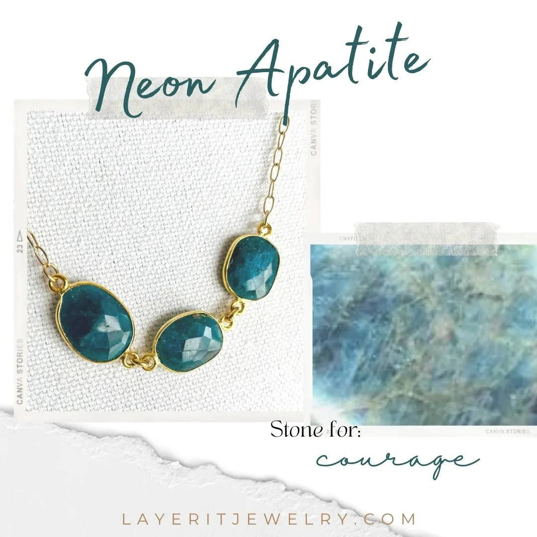 Adjustable Neon Apatite Necklace - Layer It Jewelry