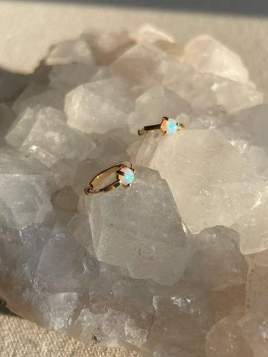 Opal Stud Huggies