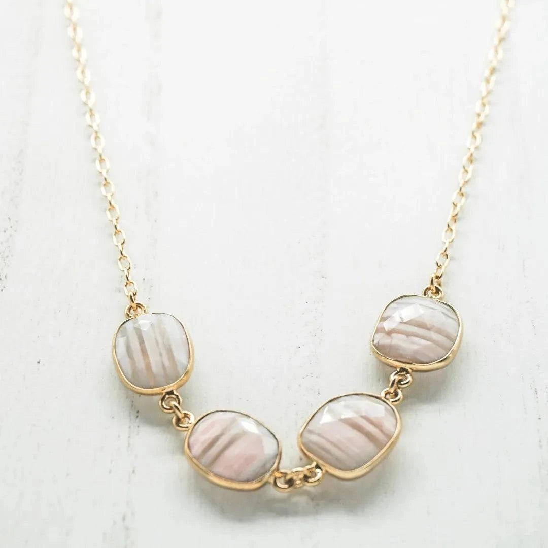 Adjustable Pink Opal Necklace - Layer It Jewelry