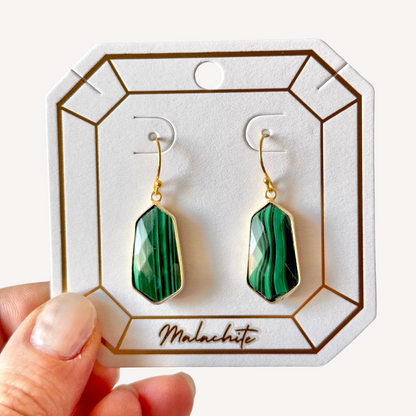 Malachite Gemstone Lydia Earrings