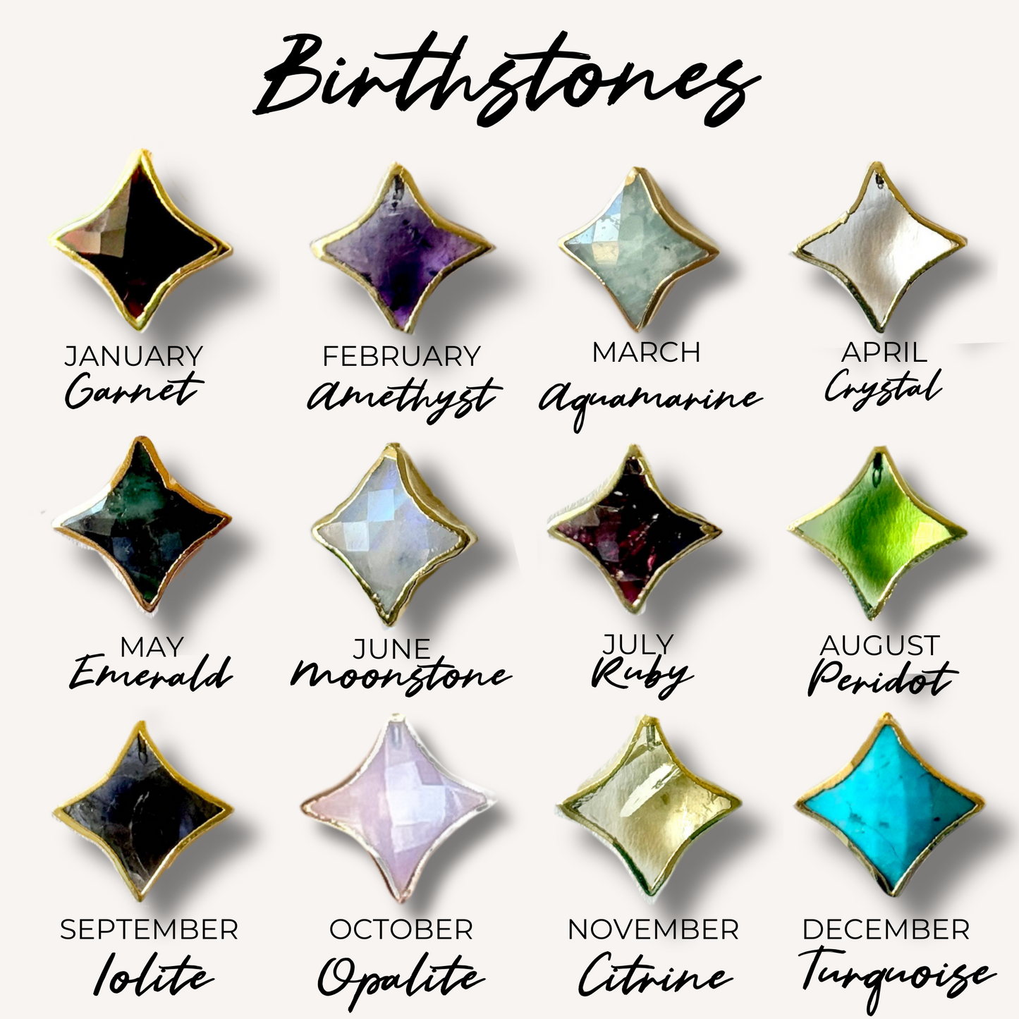 Star Gemstone Necklace - Birthstones