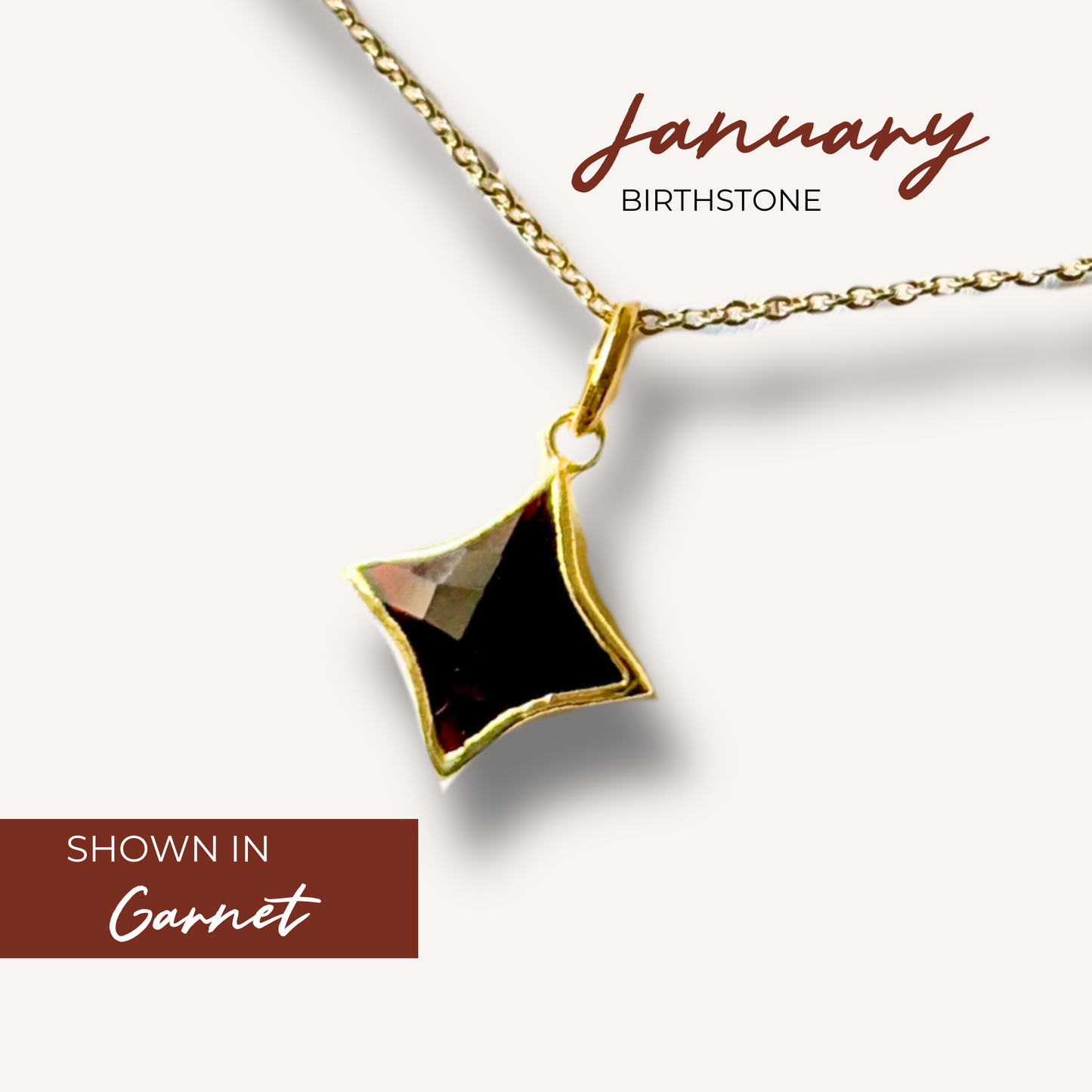 Star Gemstone Necklace - Birthstones