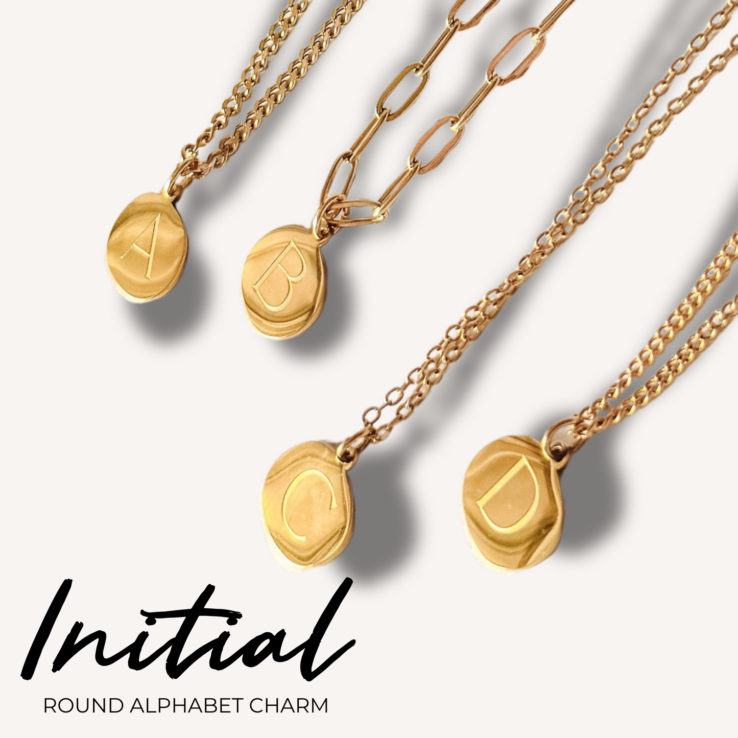 Gold Initial Charm Necklace – Unique, Durable & Stylish