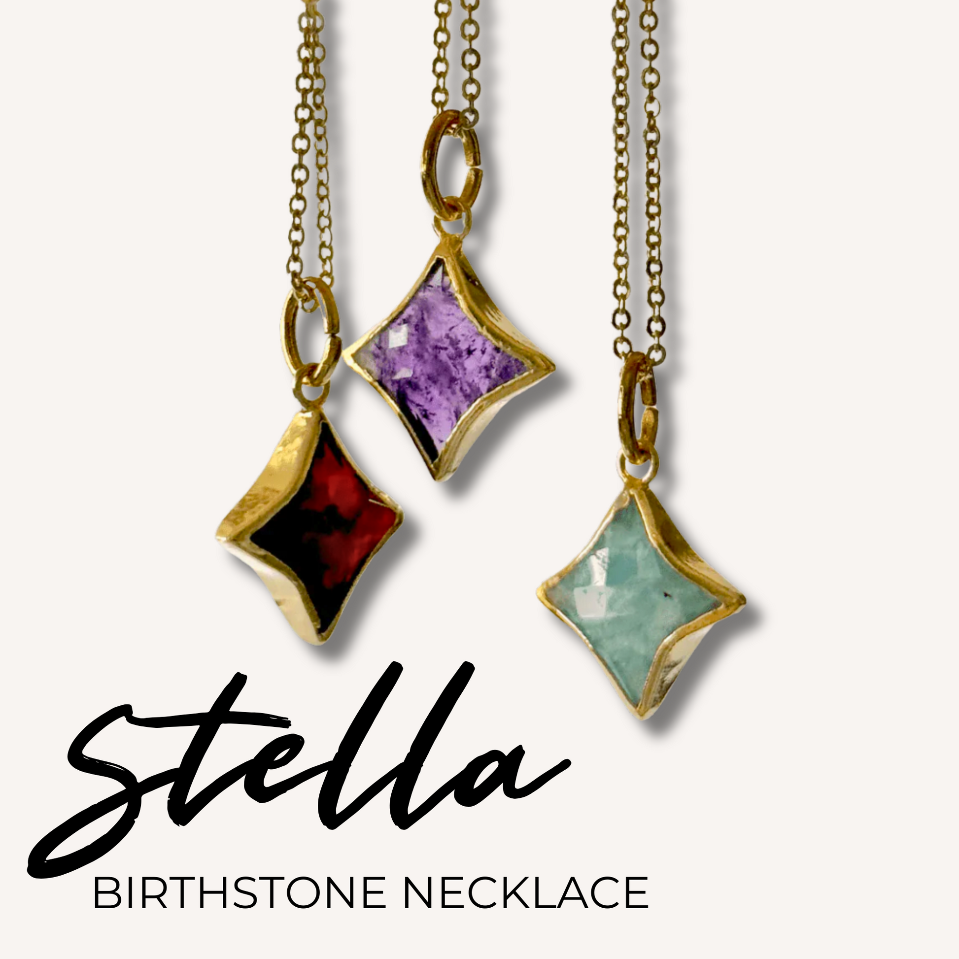 Star Gemstone Necklace - Birthstones