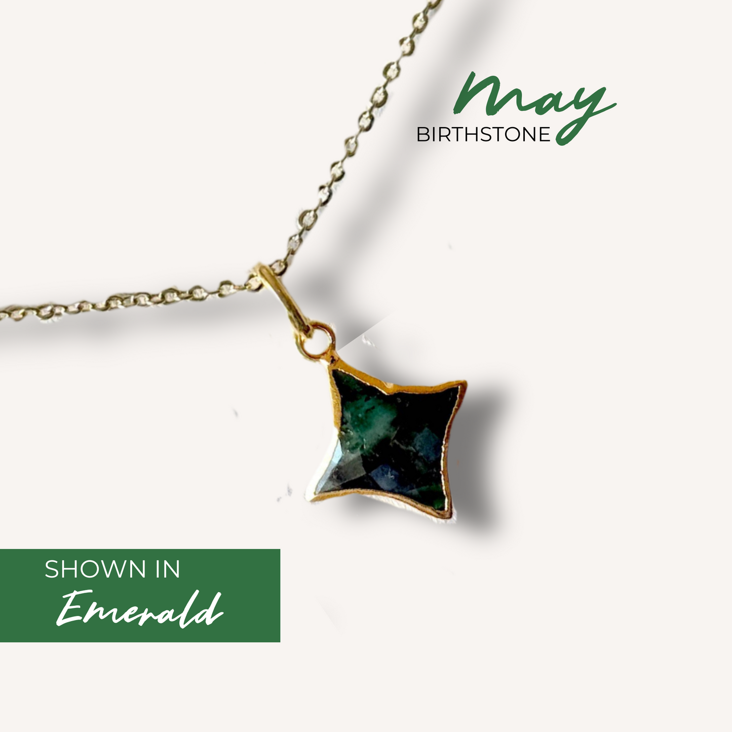 Star Gemstone Necklace - Birthstones