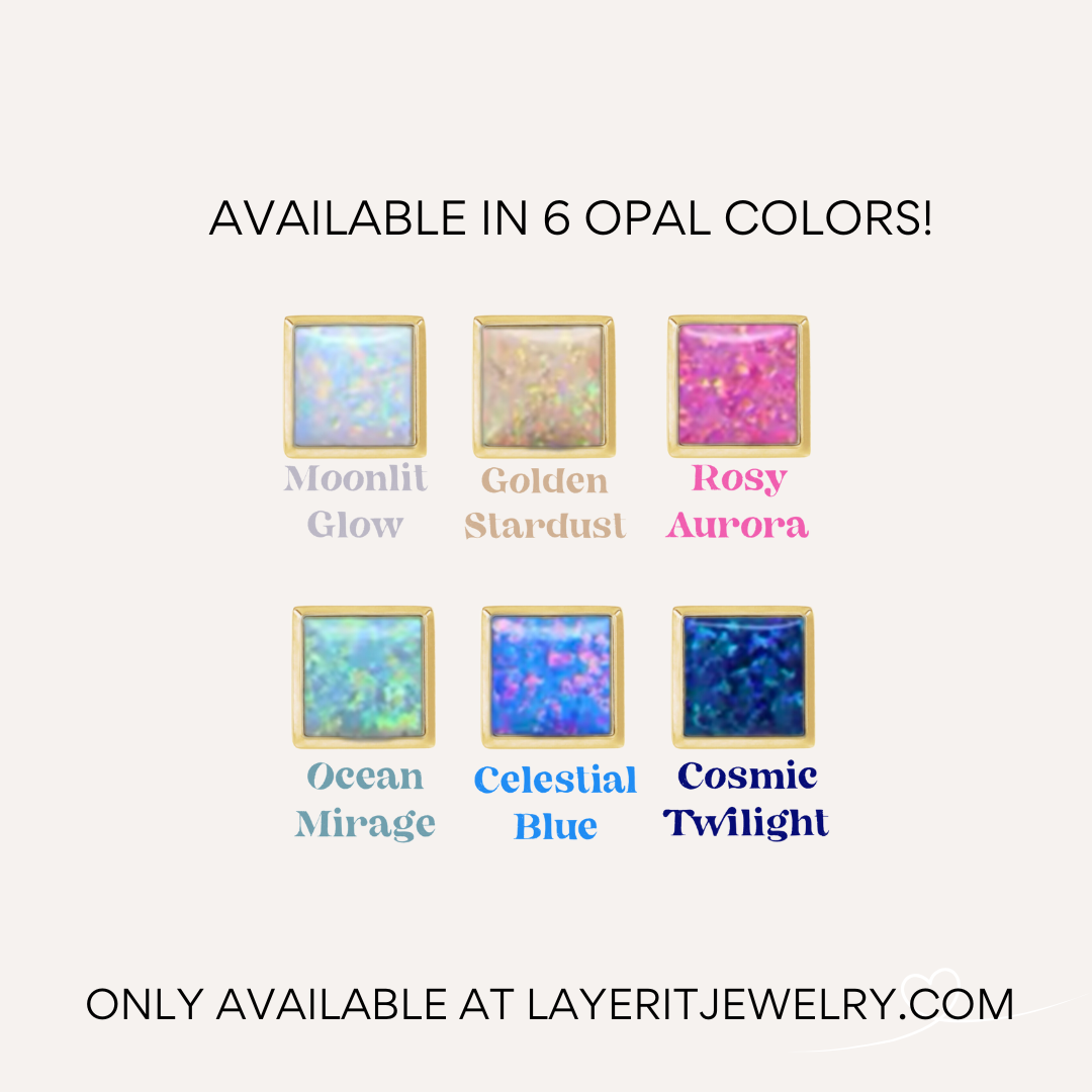 Rainbow Opal Stud Earrings – A Pop of Color & Shine