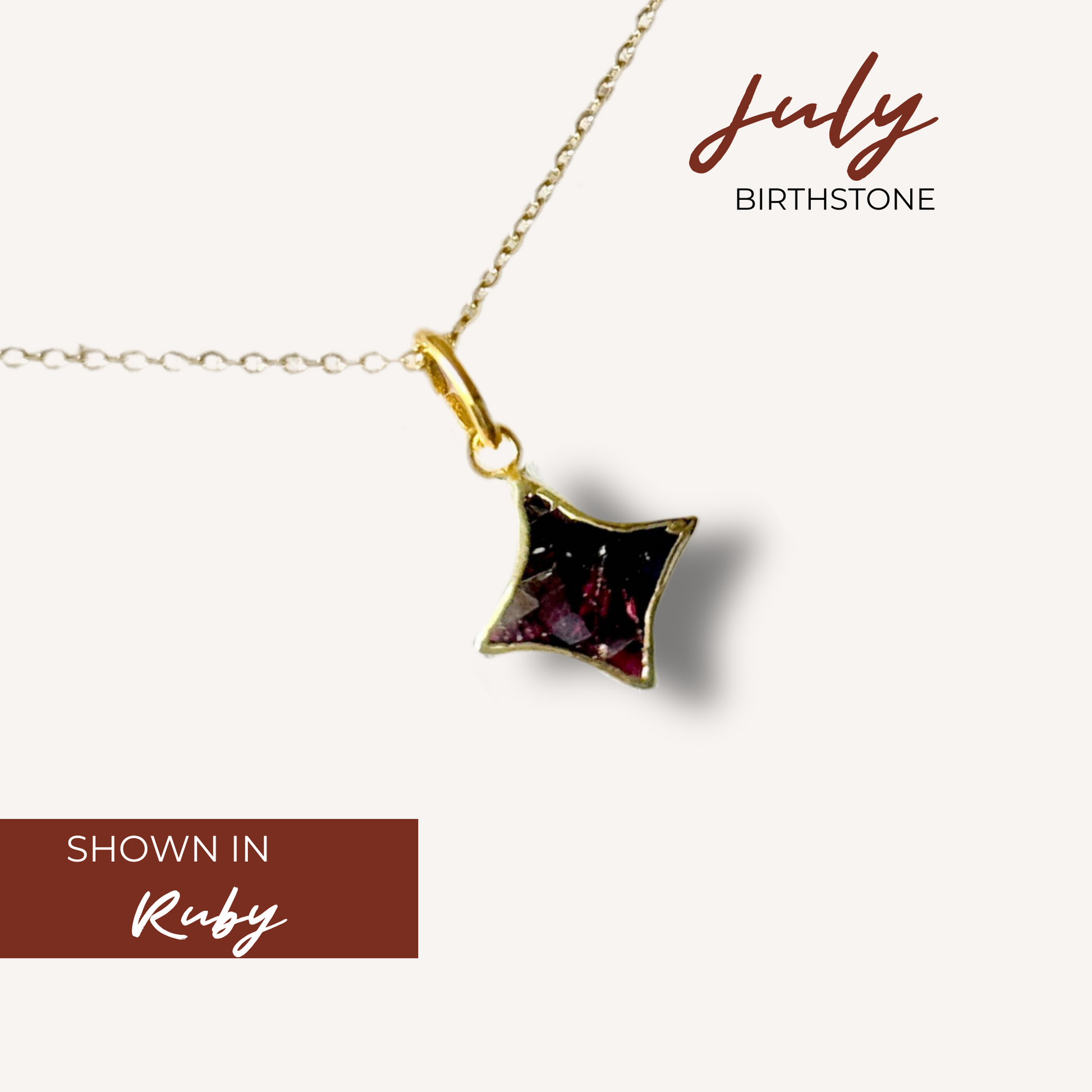 Star Gemstone Necklace - Birthstones