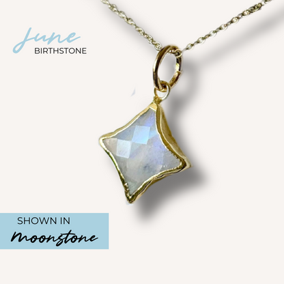 Star Gemstone Necklace - Birthstones