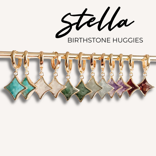 Star Gemstone Huggies- Birthstones